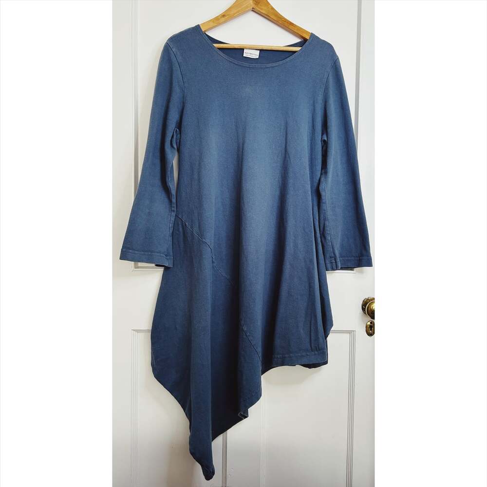 Women's Blue Pacific Cotton Asymmetric Tunic Size L